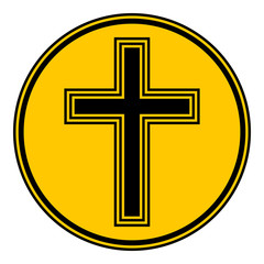 Religious cross button.