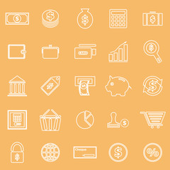 Money line icons on brown background