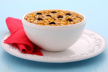 Delicious organic muesli cereal