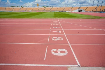 Gordijnen Numbers on running track  in stadium © FAMILY STOCK