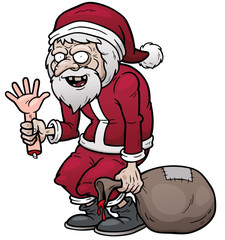 Vector illustration of cartoon Santa