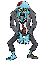 Obraz premium Vector illustration of Cartoon zombie