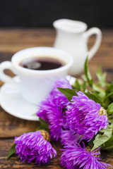 flowers and coffee