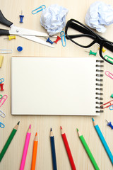 School supplies background