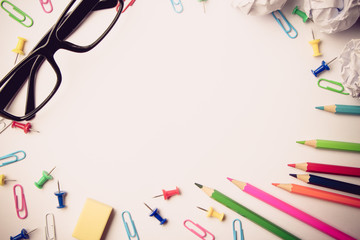 School supplies background