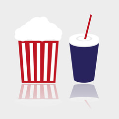 simple popcorn and cola drink for cinema eps10
