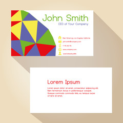 color funky triangles simple business card design eps10