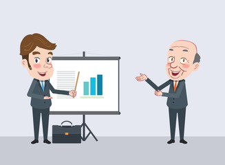 Drawing flat character design solving concept 