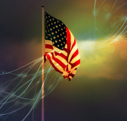 Flag/USA flag on sparkling background