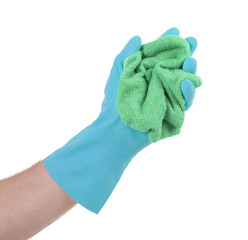 Hand in rubber glove, ready for cleaning