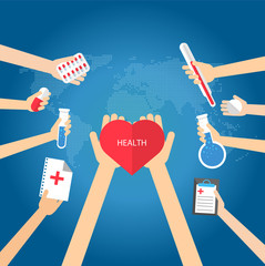 modern vector illustration concept for health care and medical help