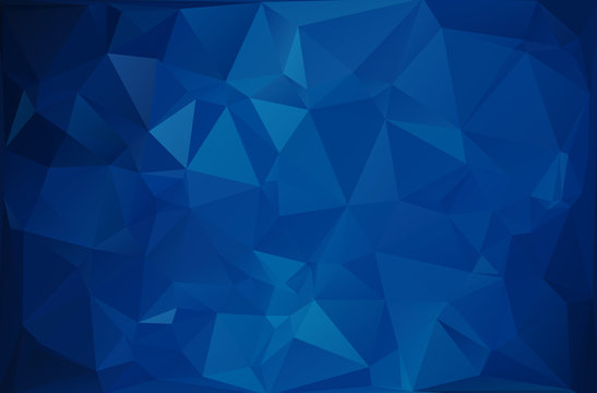 Blue Dark Polygonal Mosaic Background, Vector illustration,  Creative  Business Design Templates