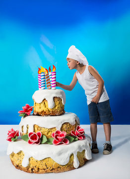 Boy with a cake