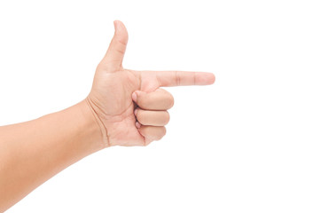 man hand sign isolated on white background