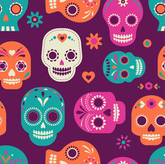 Fototapeta premium skull pattern, Mexican day of the dead