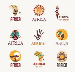 Africa, Safari icons and element set
