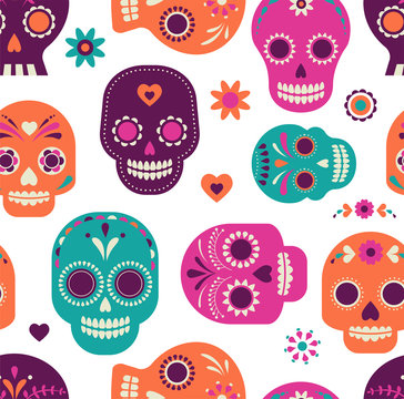 skull pattern, Mexican day of the dead