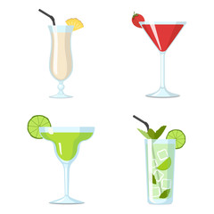 Cocktails Set Illustration with Some Cocktails