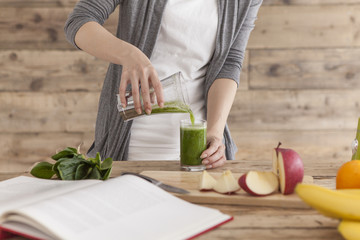 Women are making a health drink