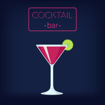 Cosmopolitan Cocktail Illustration