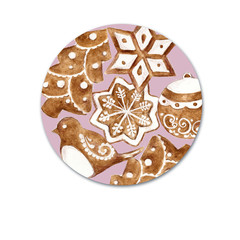 Isolated background with Christmas ginger biscuits. Watercolor illustration
