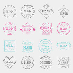 Design logo template vintage geometric badge. Vector graphic design.
