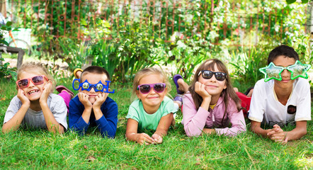 Fototapeta premium Best friends have fun in the park