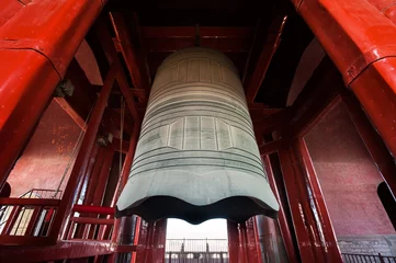 Tuinposter Large metal bell hanging in the Bell Tower, Beijing, China © Stripped Pixel