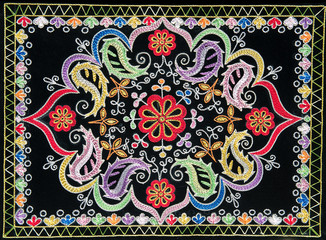 Part of azerbaijan handmade carpet