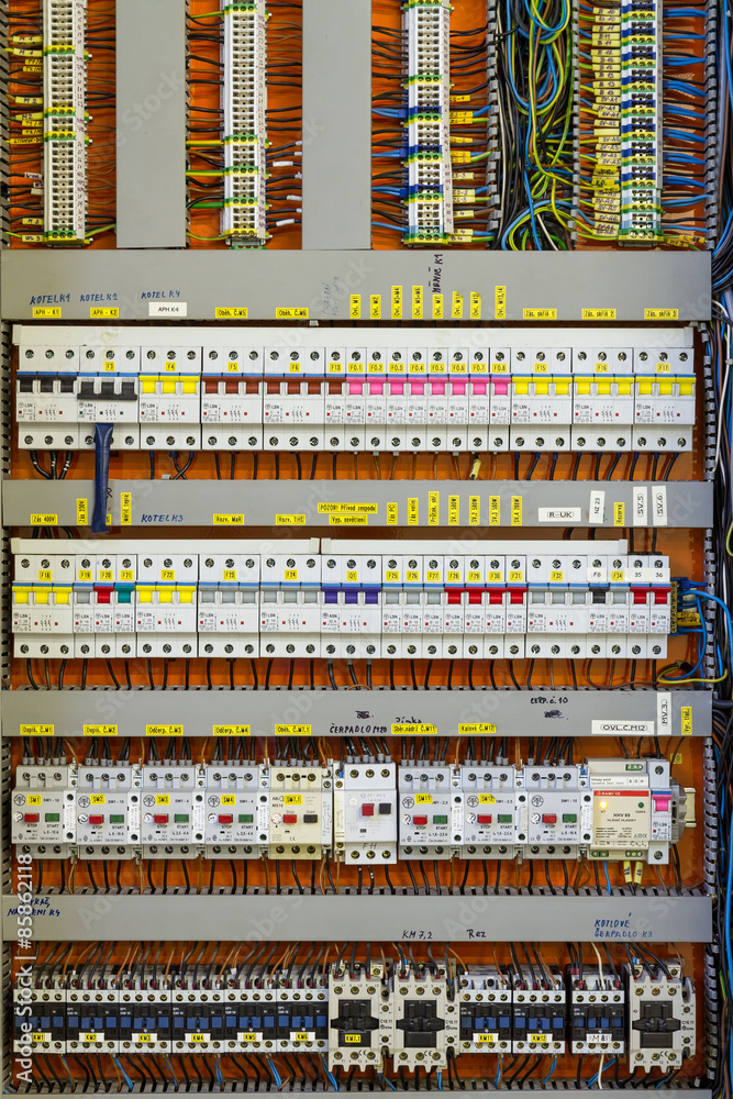 Aufkleber Control panel with static energy meters and circuit-breakers - f