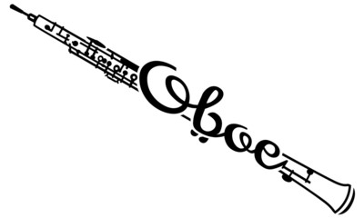 Oboe als Logotype - obrazy, fototapety, plakaty