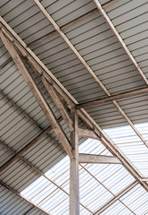 Steel frame of modern roof
