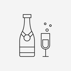 champagne line icon