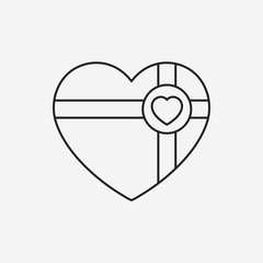 valentine's present line icon