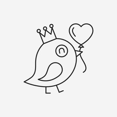 lover birds line icon