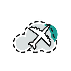 Color line icon for flat design. Airplane, flight