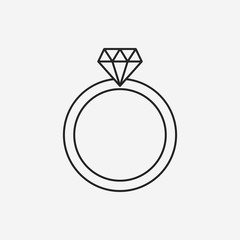 diamond ring line icon