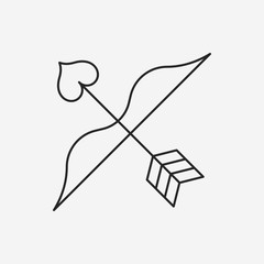 Cupid's arrow line icon
