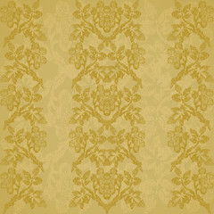 Background floral vertical gold stripe, vintage vector illustration for design