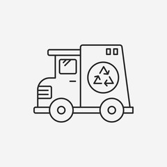 garbage car line icon