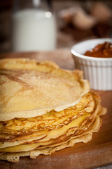Pancake with apricot jam