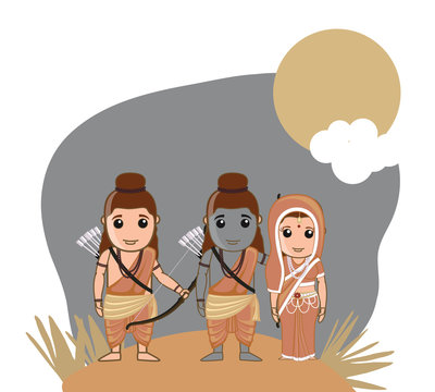 Lord Rama, Sita and Lakshman - Hindu God