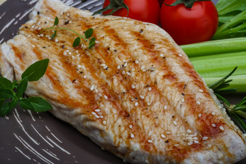 Grilled turkey steak