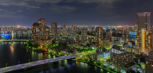 Foto op Canvas Tokyo skyline at night © STOCKSTUDIO