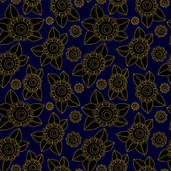 vector seamless russian flower pattern. slavs design