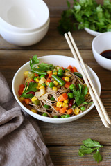 Soba noodles with vegetables