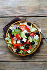 Greek salad top view