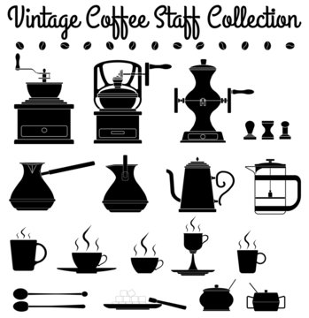 Coffee staff silhouettes