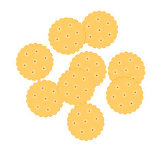 Cracker cookies isolated on white background. 