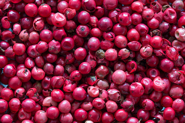 close up selection of rose pepper